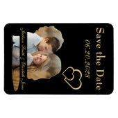 Grosses Schwarz-Gold-Hochzeitssemble-Foto Save the Magnet (Horizontal)