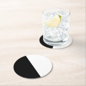 Grosses Schwarz und Weiß Runder Pappuntersetzer (Vor Ort)