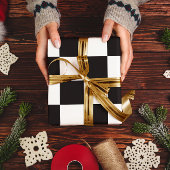 Großes Schwarz-Weiß-Karo Geschenkpapier