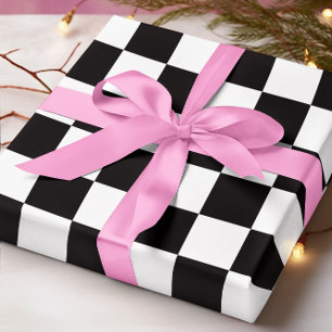 Großes Schwarz-Weiß-Karo Geschenkpapier