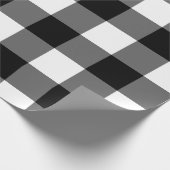 Grosses schwarz-weißes Gingham-Packpapier Geschenkpapier (Ecke)