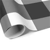 Grosses schwarz-weißes Gingham-Packpapier Geschenkpapier (Rolleneckpunkt)