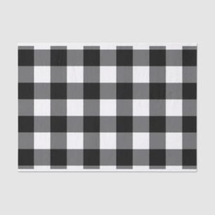 Grosses, schwarz-weißes Gingham-Papier Seidenpapier