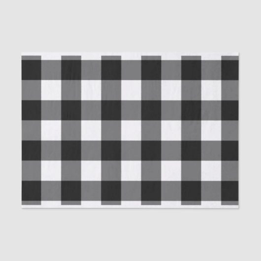 Grosses, schwarz-weißes Gingham-Papier Seidenpapier (Vorderseite)