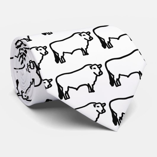 großes schwarzes Angus Krawatte (Gerollt)