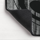 Grosses schwarzes Herz mit grauem und schwarzem Hi Mousepad (Ecke)