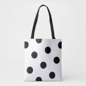 Grosses schwarzes Polka Dot-Muster - Farbweiß Tasche (Vorderseite)