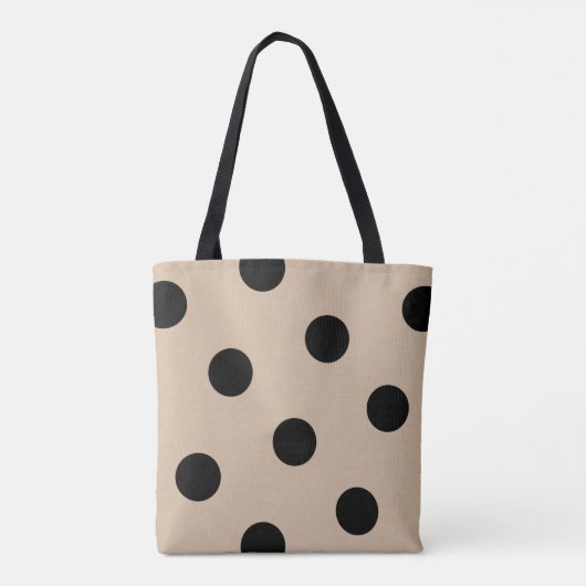Grosses schwarzes Polka-Dotmuster - Benutzerdefini Tasche (Rückseite)