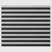 Großes Schwarzes und Grau Stripes Packpapier (Flach)