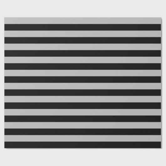 Großes Schwarzes und Grau Stripes Packpapier (Flach)