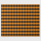 Grosses schwarzes und orangefarbenes Harlequin Wra Geschenkpapier (Flach)