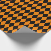 Grosses schwarzes und orangefarbenes Harlequin Wra Geschenkpapier (Ecke)