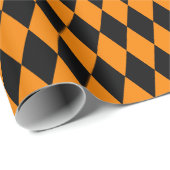 Grosses schwarzes und orangefarbenes Harlequin Wra Geschenkpapier (Rolleneckpunkt)