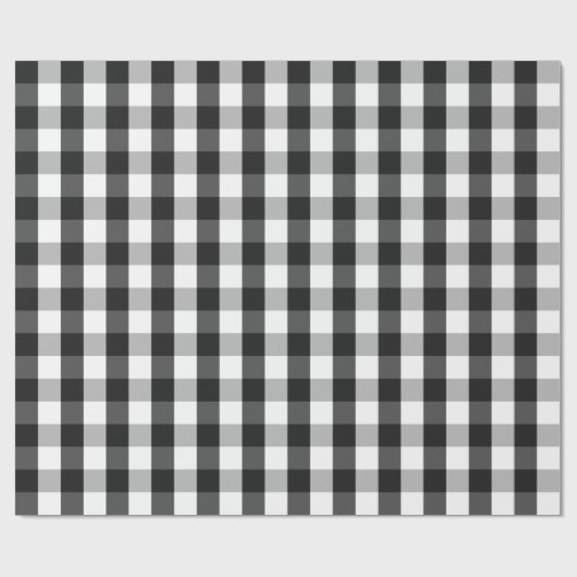 Großes Schwarzweiss-Gingham-Packpapier Geschenkpapier (Flach)