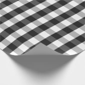 Großes Schwarzweiss-Gingham-Packpapier Geschenkpapier (Ecke)