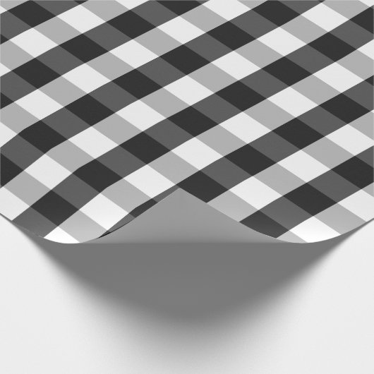 Großes Schwarzweiss-Gingham-Packpapier Geschenkpapier (Ecke)