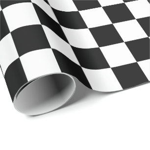 Großes Schwarzweiss-Karo-Verpackungs-Papier Geschenkpapier