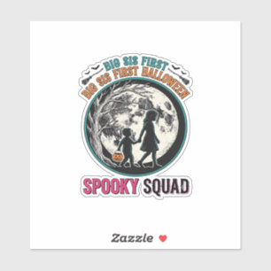 Großes Schwester Halloween-Shirt für ihre erste gr Aufkleber