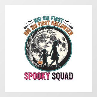 Großes Schwester Halloween-Shirt für ihre erste gr Fensteraufkleber