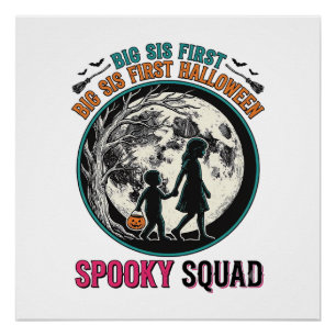 Großes Schwester Halloween-Shirt für ihre erste gr Poster