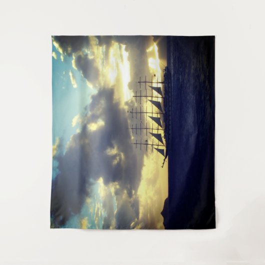 Großes Segelboot Wandteppich (Vorderseite)