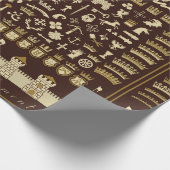 Grosses Set heraldischer Elemente.  Geschenkpapier (Ecke)