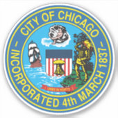 Großes Siegel Chicago Aufkleber (Vorderseite)