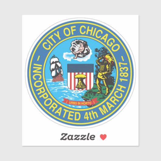 Großes Siegel Chicago Aufkleber (Blatt)