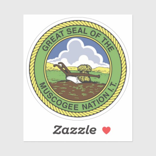 Großes Siegel der Creek-Moschee-Völker, USA Aufkleber (Blatt)