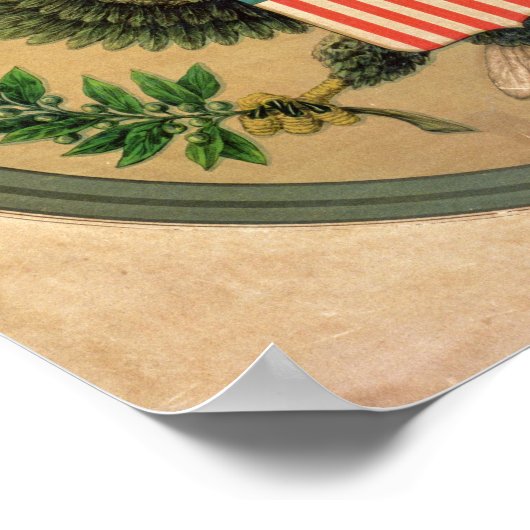 Grosses Siegel der Vereinigten Staaten, c.1850 Poster (Ecke)