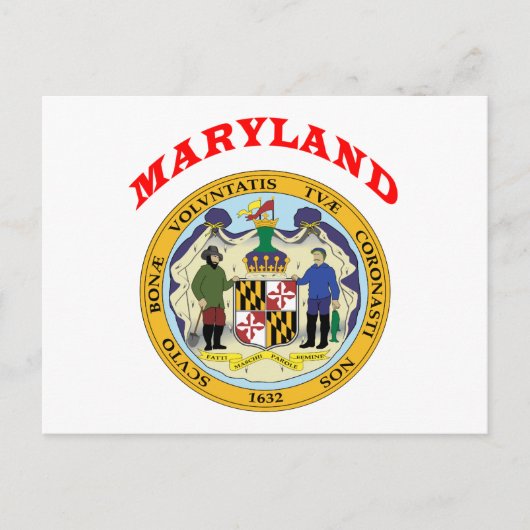 Großes Siegel des Staat Maryland Postkarte (Vorderseite)