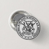 Großes Siegel des Staat von Michigan Button (Vorne & Hinten)