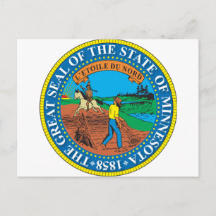 Grosses Siegel des Staat von Minnesota Postkarte