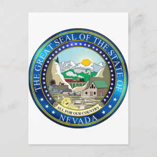 Grosses Siegel des Staat von Nevada Postkarte