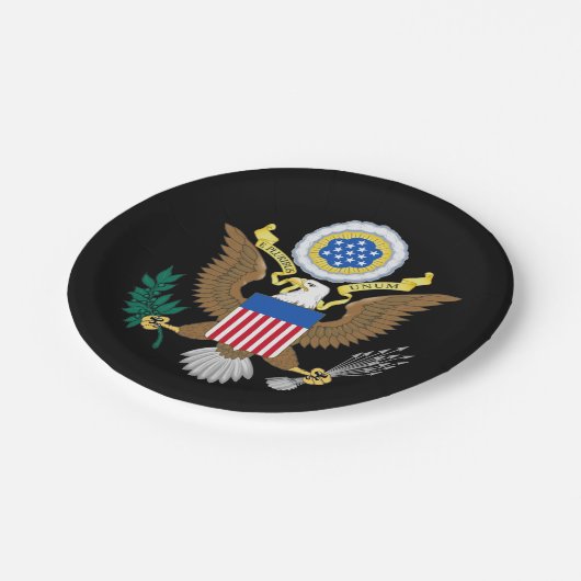 Großes Siegel von Vereinigten Staaten Pappteller (Schrägansicht)