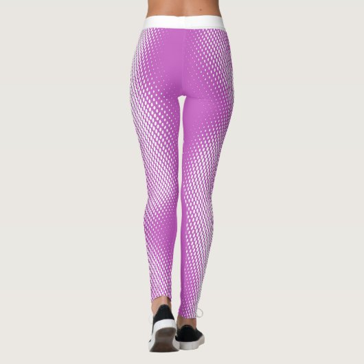 Grosses Skript mit weißem Punktmuster auf Ihrer Fa Leggings (Rückseite)