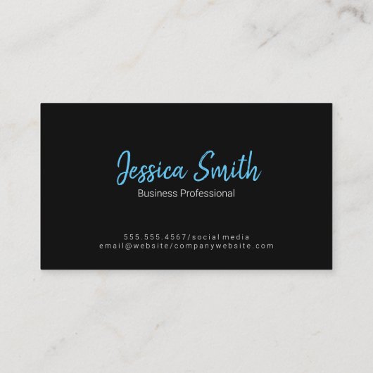 Großes Skriptblau Visitenkarte (Rückseite)