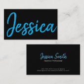 Großes Skriptblau Visitenkarte (Vorne/Hinten)