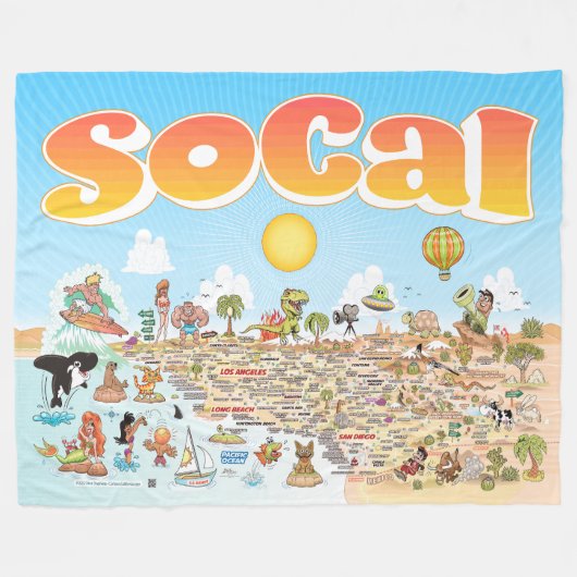 Grosses SoCal Fleece-Blanket Fleecedecke (Vorderseite (Horizontal))