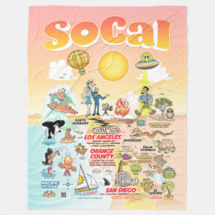 Grosses SoCal Fleece-Blanket Fleecedecke