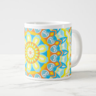 Großes Sommer-Mandala Helles Boho-Übergroßes Kaffe Jumbo-Tasse
