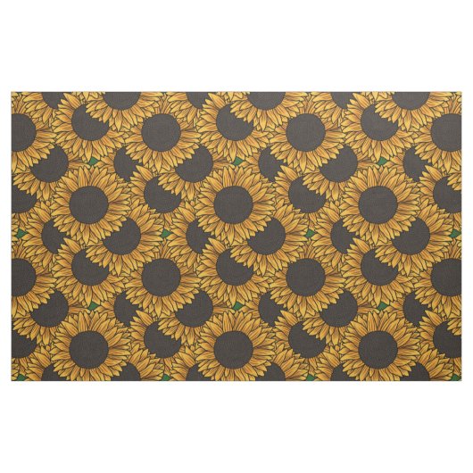 Großes Sonnenblumenfeld-Stoffmuster Stoff (Yard (91,4 cm))