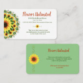 Großes Sonnenblumenmotiv, ideal für Familien Visitenkarte (Vorne/Hinten)