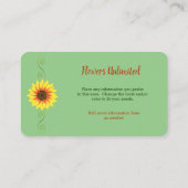 Großes Sonnenblumenmotiv, ideal für Familien Visitenkarte (Rückseite)