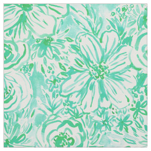 GROSSES SONNENSCHEIN mutiges Aqua-BlumenAquarell Stoff