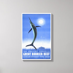 Großes Sperren-Korallenriff-Vintages Plakat Leinwanddruck