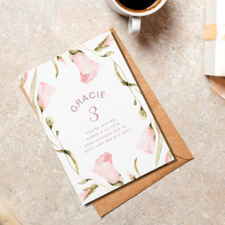 Grosses Spring Boho Wildblume Geburtstagsparty Gir Einladung