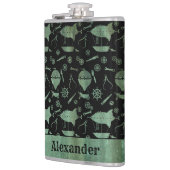 Großes Steampunk Verdigris Luftschiff Thema Custom Flachmann (Links)