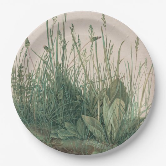 Grosses Stück Turf (von Albrecht Dürer) Pappteller (Vorderseite)