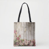 Grosses Supermarkt Tote Tasche Blume Rosa Rosen (Vorderseite)
